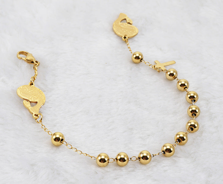 Fashion Cross Titanium Steel Plating Bracelet-Bijou Crush
