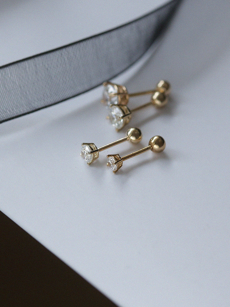 Shine Bright 925 Sterling Silver Zircon Geometric Ear Studs-Bijou Crush