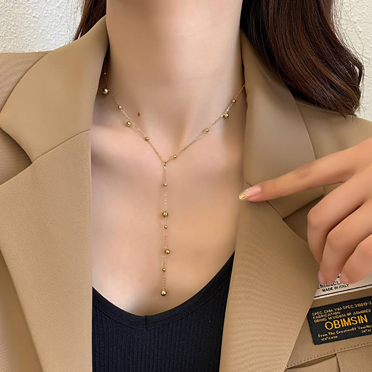 Minimalist Solid Pendant Necklace – 18K Gold-Plated Titanium Steel Vibes-Bijou Crush