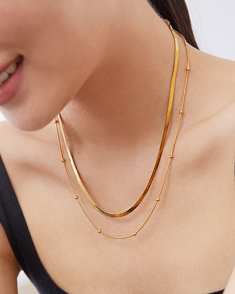 Stacked U-Shaped Necklace – Sleek Titanium Steel Drip-Bijou Crush