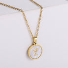 Shell 18K Gold Plated Simple Style Letter Shell Pendant Necklace-Bijou Crush
