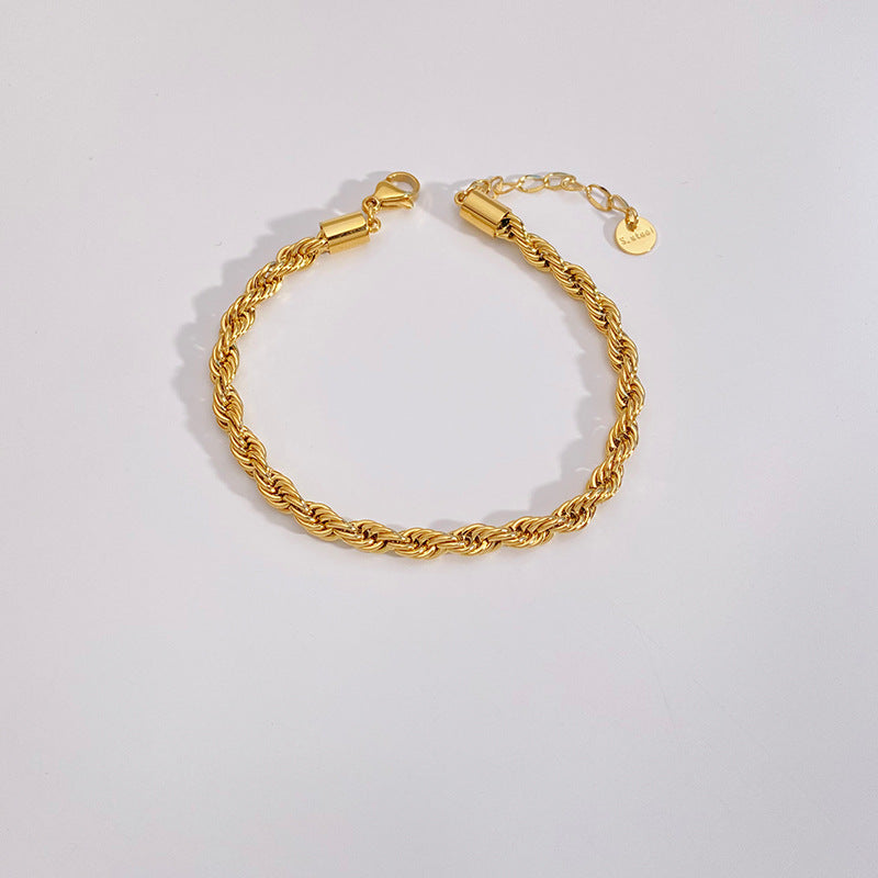 Minimalist Shine: Geometric Gold-Plated Bracelet-Bijou Crush