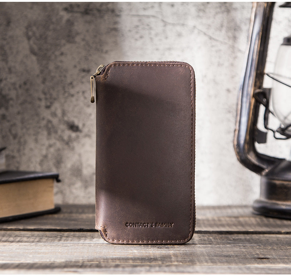 Men's Retro Solid Color Cowhide Watch Case-Bijou Crush