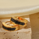 Golden Glow Enamel Hoops – Trendy Round Stainless Steel Chic-Bijou Crush