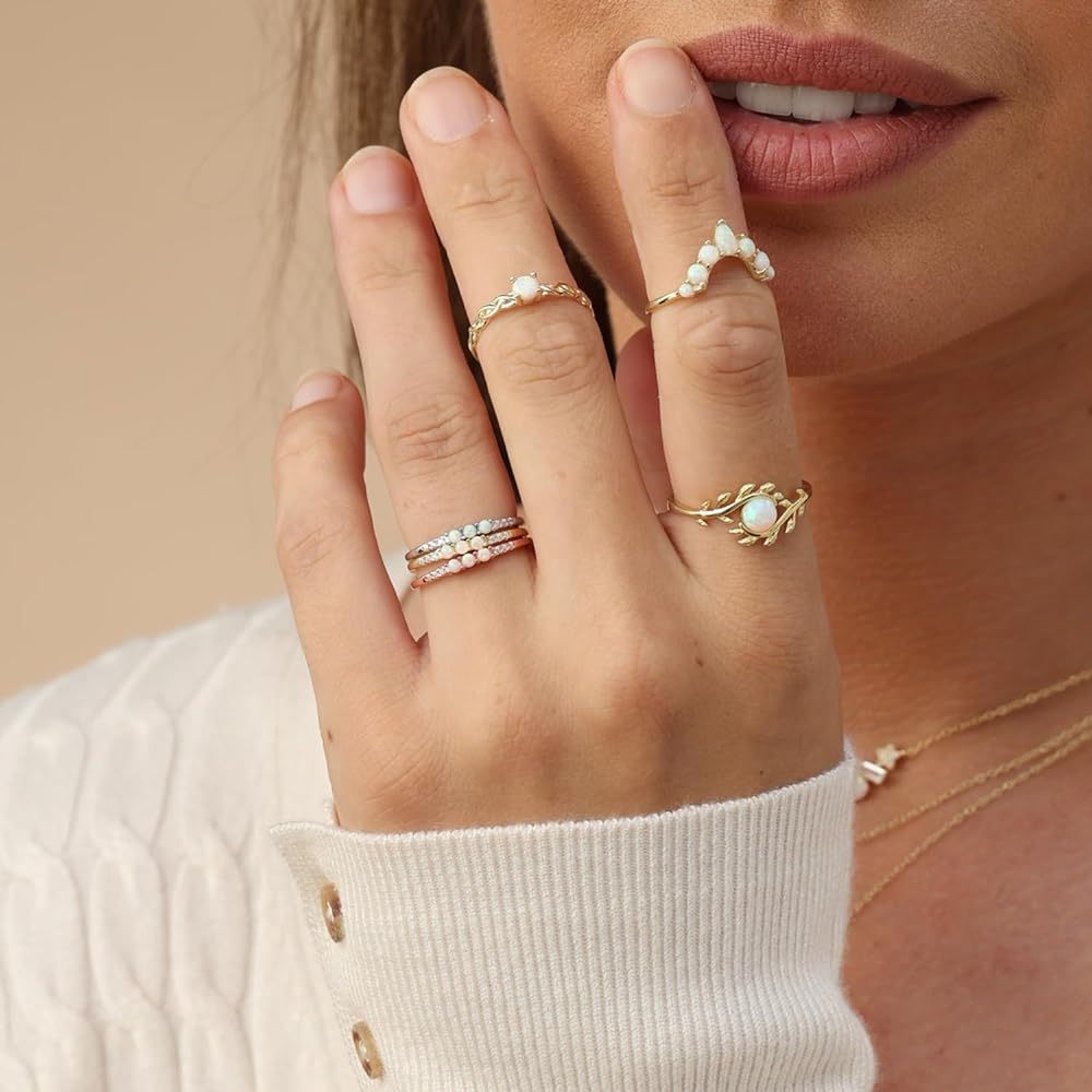 Radiant Opal 928 Sterling Silver Round Ring-Bijou Crush