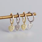 Sterling Silver Gem Heart Earrings-Bijou Crush
