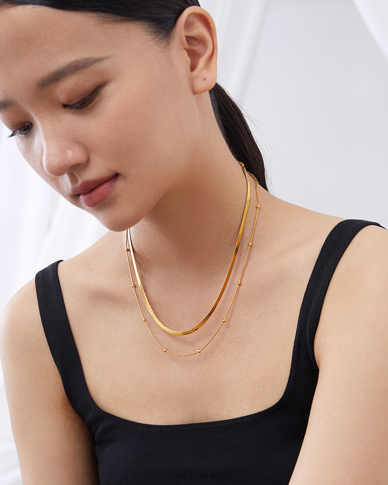 Stacked U-Shaped Necklace – Sleek Titanium Steel Drip-Bijou Crush