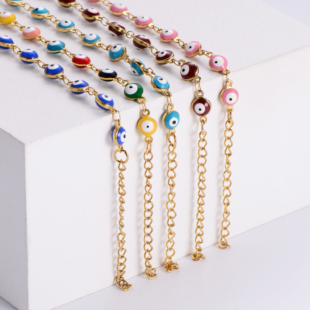 Ethnic Style Devil's Eye 304 Stainless Steel 18K Gold Plated No Inlaid Bracelets-Bijou Crush