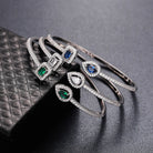 Trendy Square Zircon Bangle – Water Droplet Charm in Gold-Plated Copper-Bijou Crush