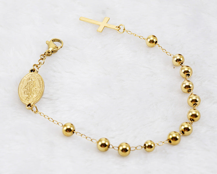 Fashion Cross Titanium Steel Plating Bracelet-Bijou Crush