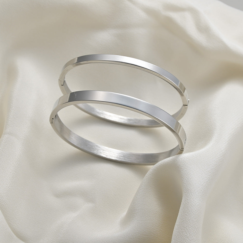 Simple Style Geometric Solid Color 304 Stainless Steel Gold Plated Bangle-Bijou Crush