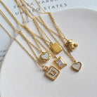 Fashion Letter Heart Shape Butterfly Titanium Steel Inlay Zircon Pendant Necklace-Bijou Crush