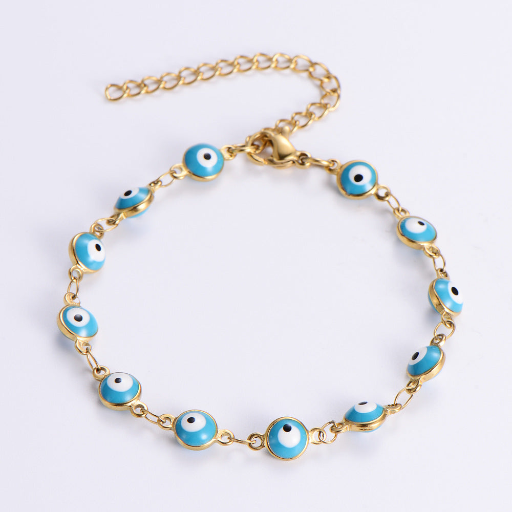 Ethnic Style Devil's Eye 304 Stainless Steel 18K Gold Plated No Inlaid Bracelets-Bijou Crush