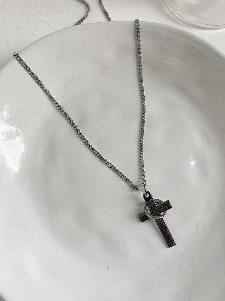 Cross Titanium Steel Patchwork Men's Necklace-Bijou Crush