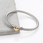 Titanium Steel Simple Style Heart Shape Plating Bangle Bracelet-Bijou Crush