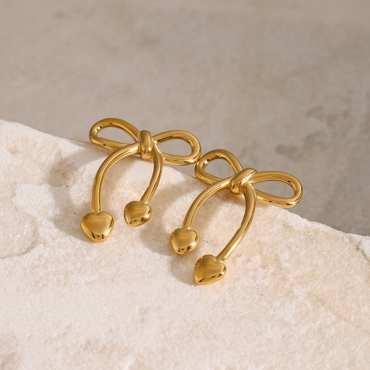 Stainless Steel Bow Earrings-Bijou Crush