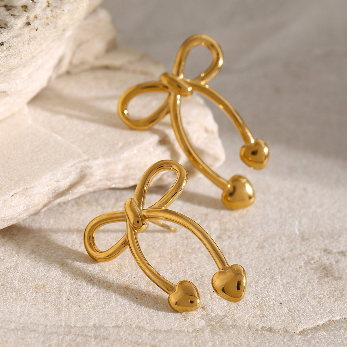 Stainless Steel Bow Earrings-Bijou Crush