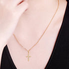 Moissanite Cross Pendant Necklace - 925 Sterling Silver-Bijou Crush