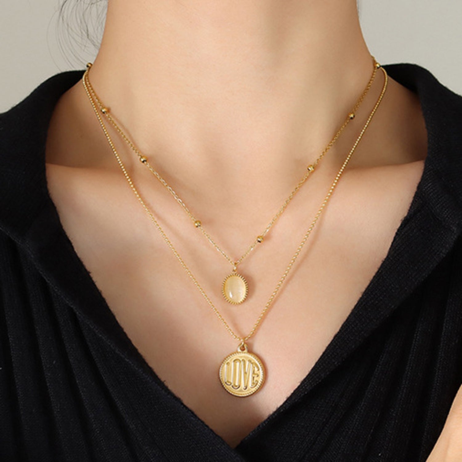 Titanium Steel Double-Layered Necklace-Bijou Crush