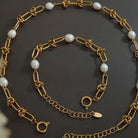 Freshwater Pearl Titanium Steel Necklace-Bijou Crush