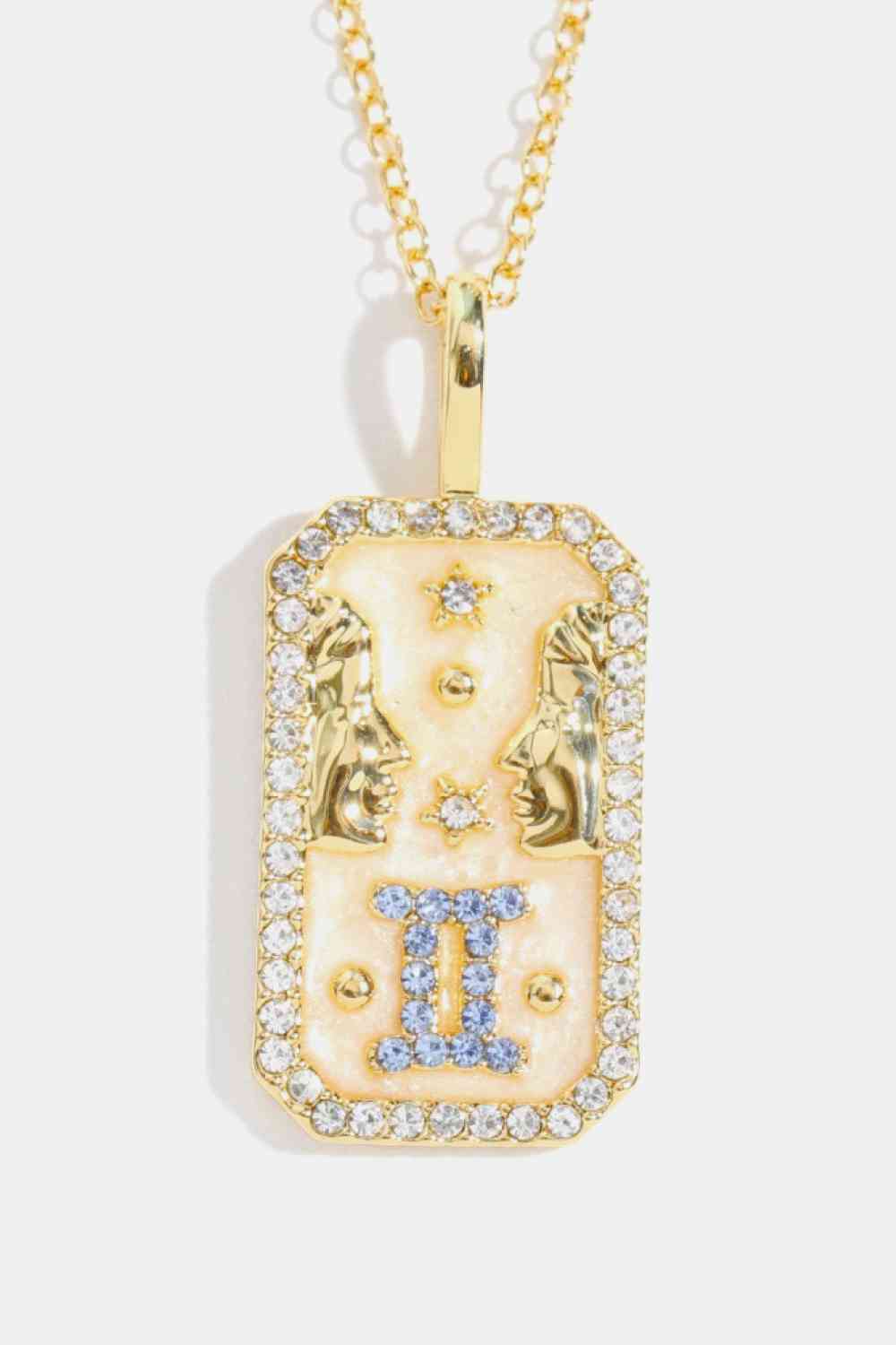 Rhinestone Constellation Pendant Copper Necklace-Bijou Crush