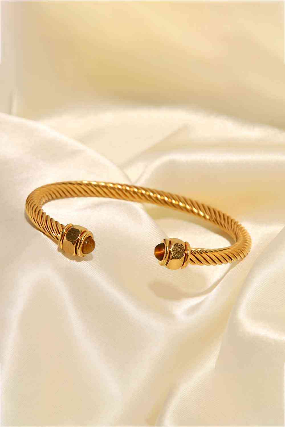 Stainless Steel Twisted C-Shaped Bracelet-Bijou Crush