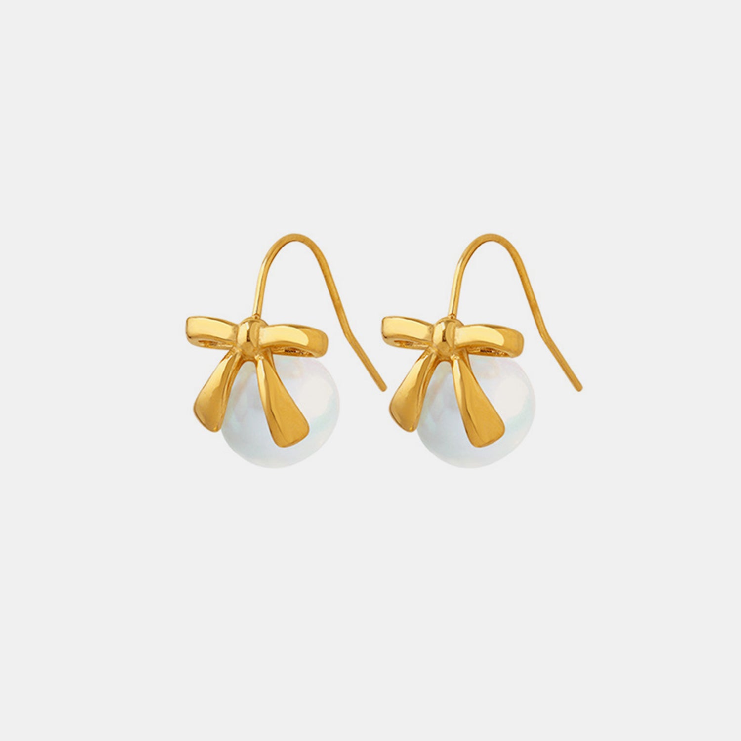 Titanium Steel Bow Drop Earrings-Bijou Crush