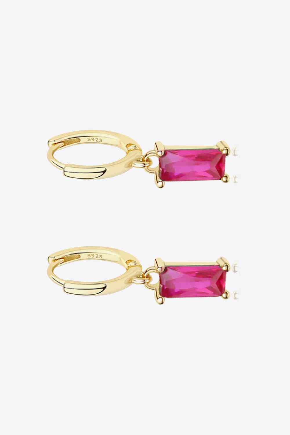 Retro 925 Sterling Silver Cubic Zirconia Drop Earrings-Bijou Crush