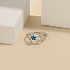 Planet Shape Inlaid Zircon 925 Sterling Silver Ring-Bijou Crush