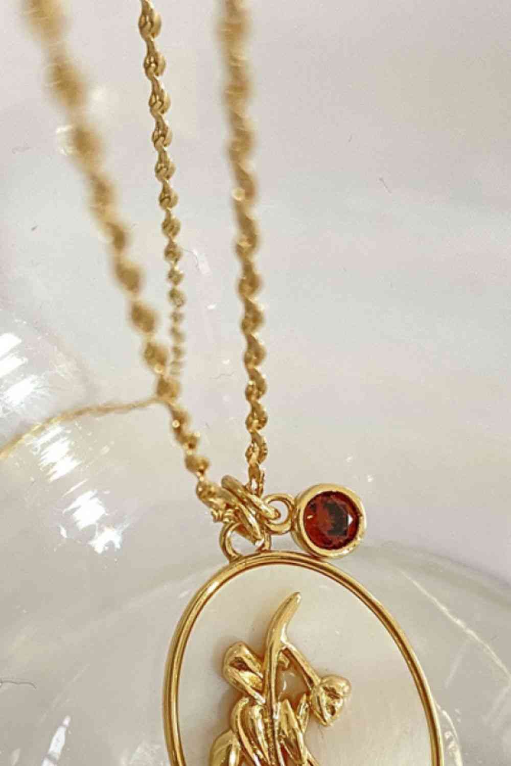 Flower Shell Pendant Copper Necklace-Bijou Crush