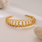 Stainless Steel Cutout Bracelet - 18K Gold-Plated-Bijou Crush