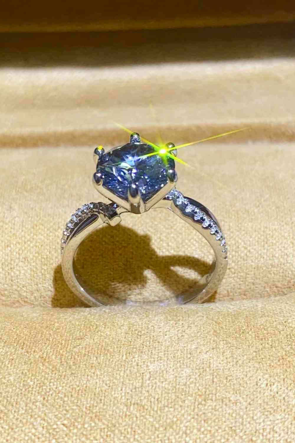 2 Carat Moissanite Ring in Smokey Gray-Bijou Crush