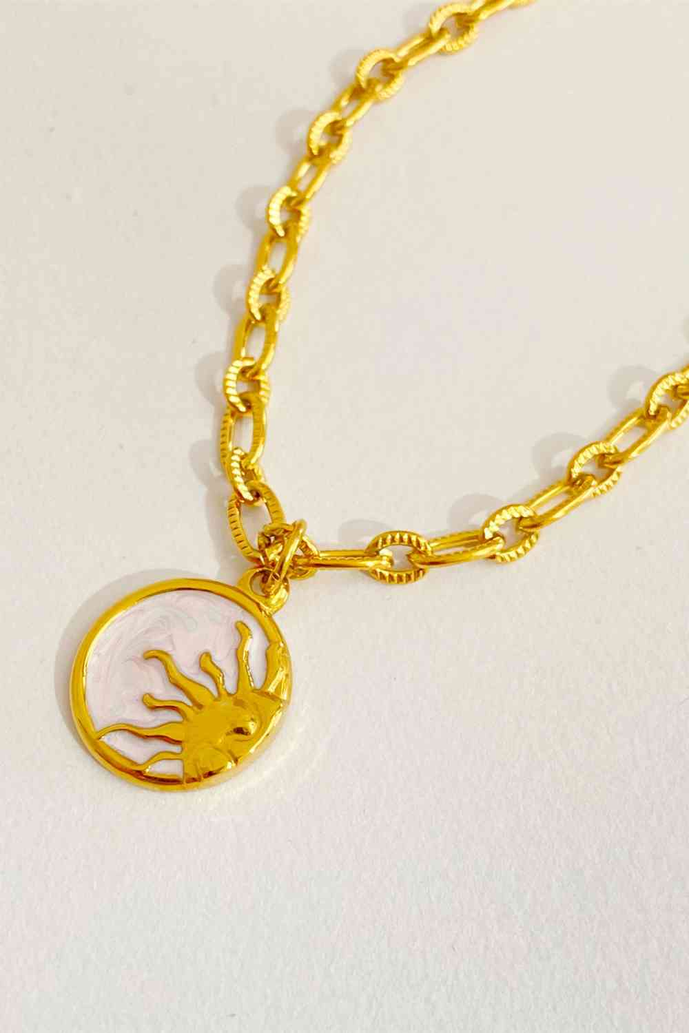 Round Pendant Stainless Steel Necklace-Bijou Crush