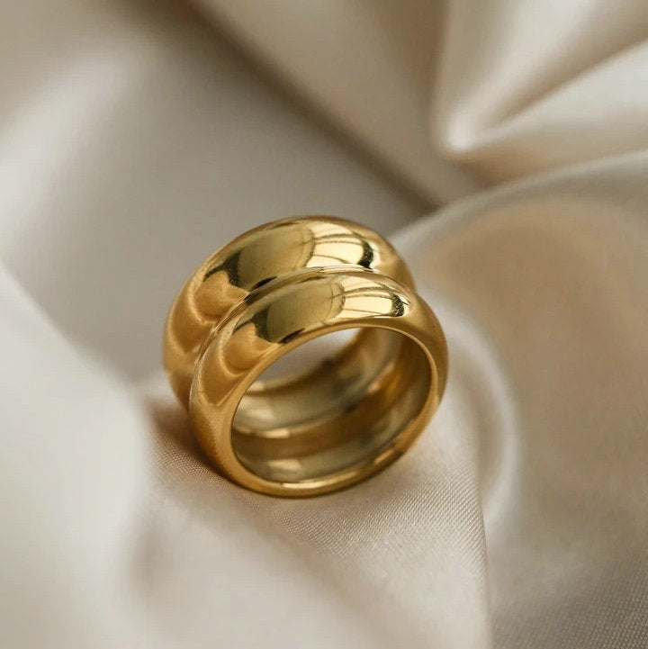 Gold Double Ridge Ring-Bijou Crush