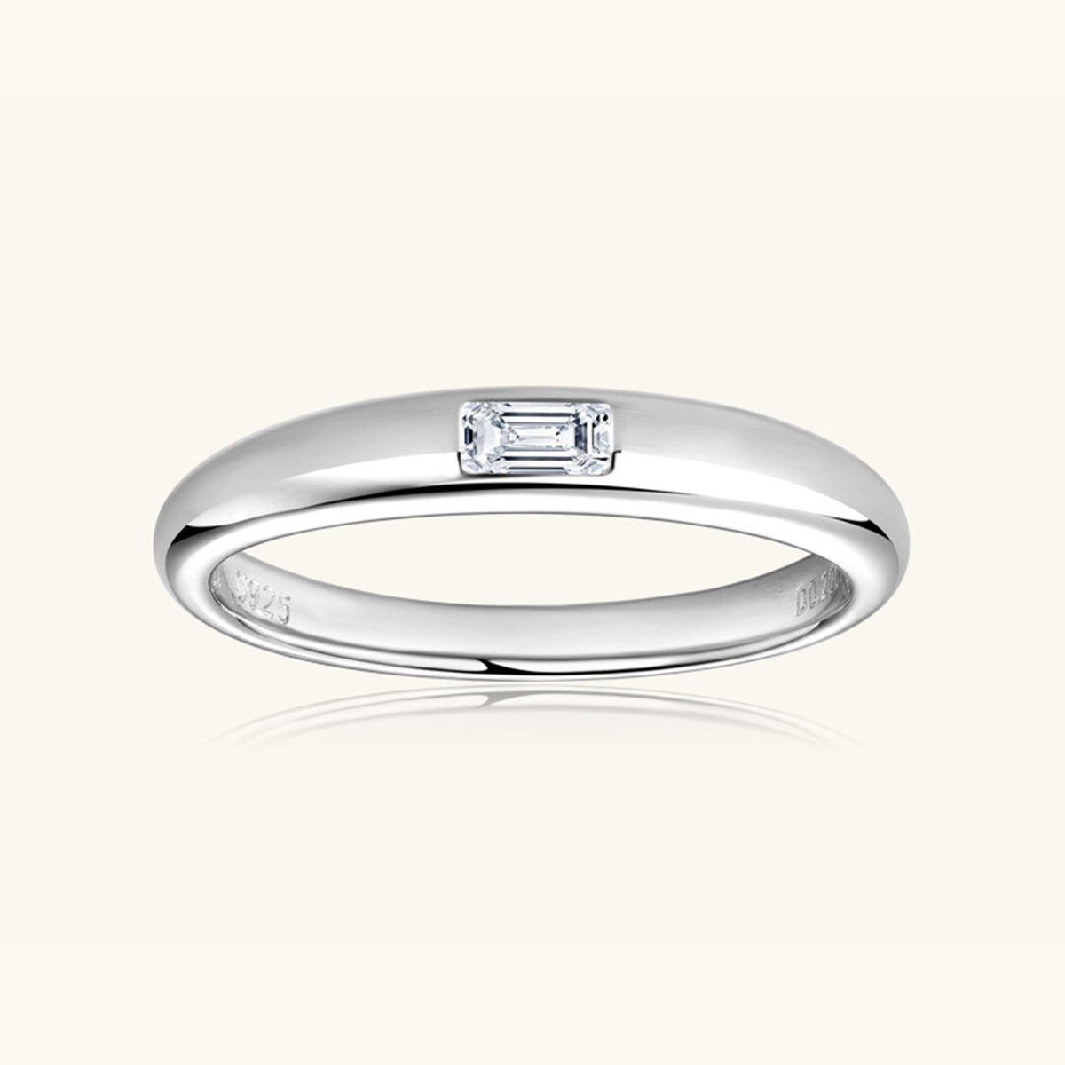 925 Sterling Silver Inlaid Moissanite Ring-Bijou Crush