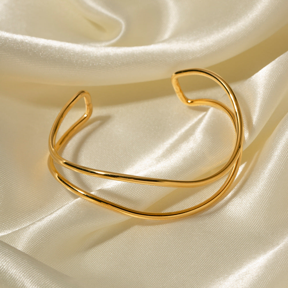 Minimalist Stainless Steel Cuff Bracelet-Bijou Crush