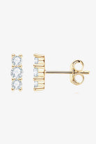 Heartbeat Rhythm 925 Sterling Silver Moissanite Stud Earrings-Bijou Crush