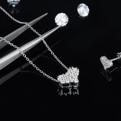 Moissanite 925 Sterling Silver Heart Necklace-Bijou Crush