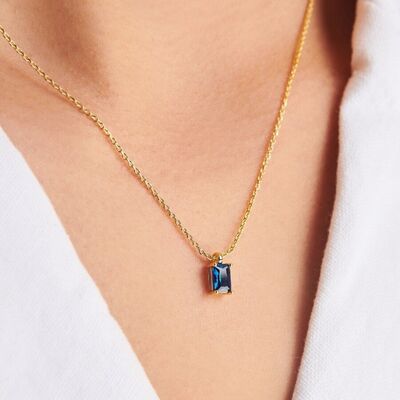Titanium Steel Inlaid Zircon Pendant Necklace-Bijou Crush