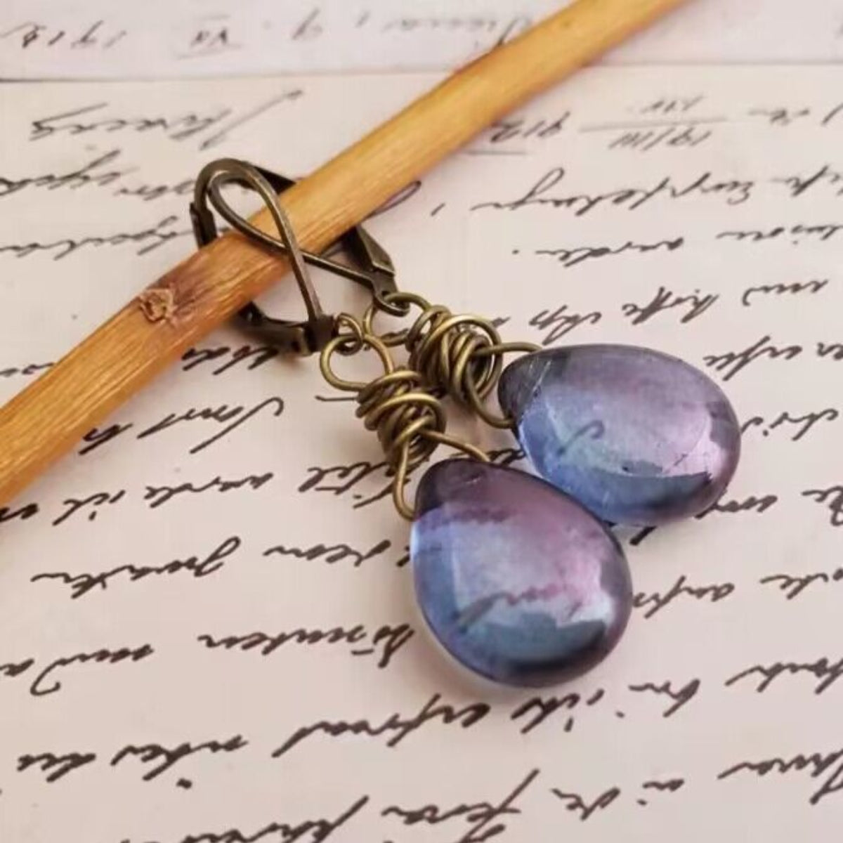 Alloy Gemstone Drop Earrings-Bijou Crush