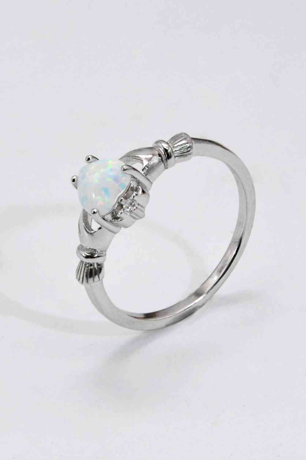 925 Sterling Silver Heart Opal Ring-Bijou Crush