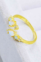 Natural Moonstone and Zircon Open Ring-Bijou Crush