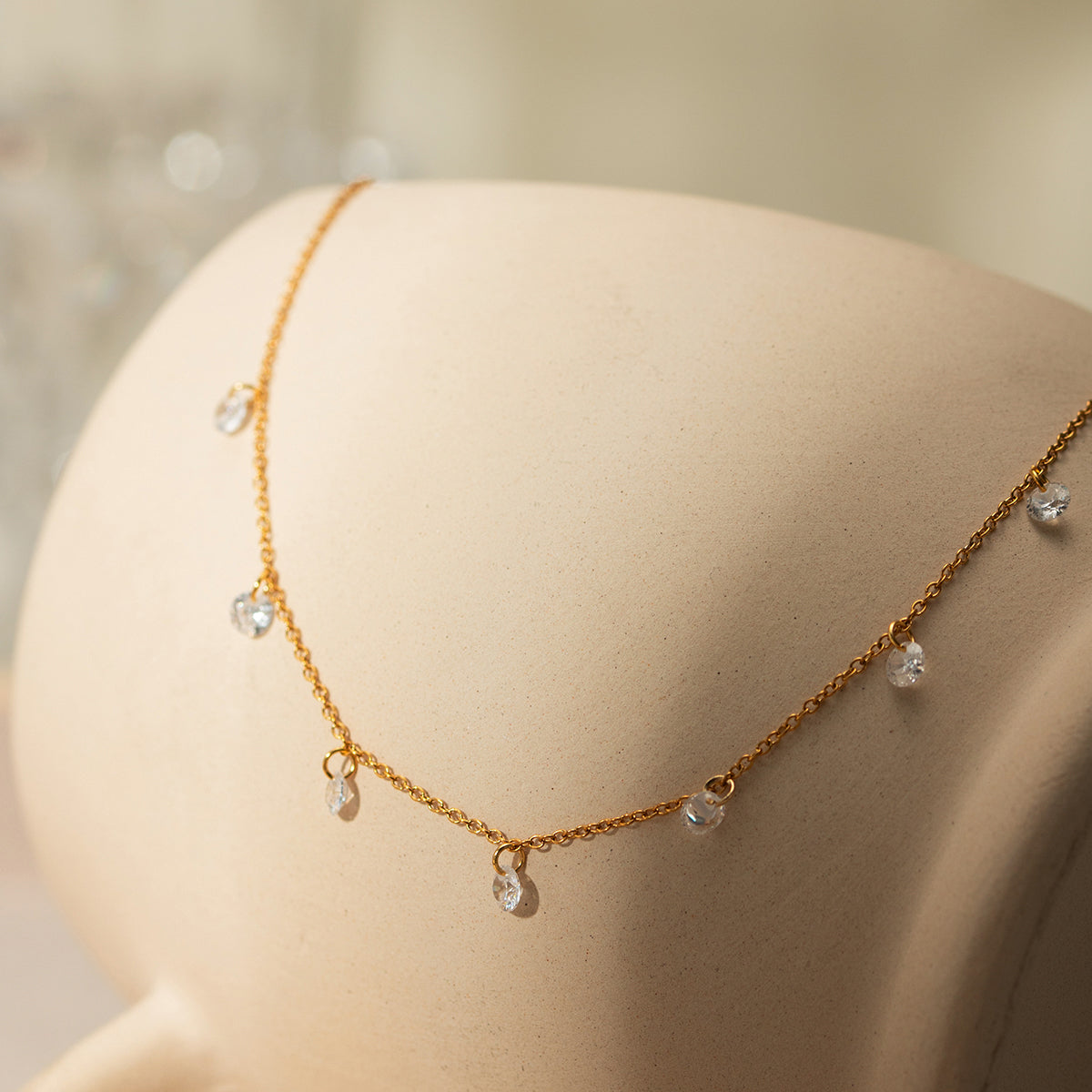 Stainless Steel Rhinestone Pendant Necklace-Bijou Crush