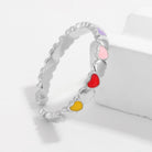925 Sterling Silver Drip Oil Heart Ring-Bijou Crush