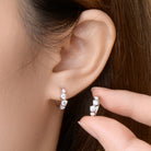 925 Sterling Silver Moissanite Huggie Earrings-Bijou Crush
