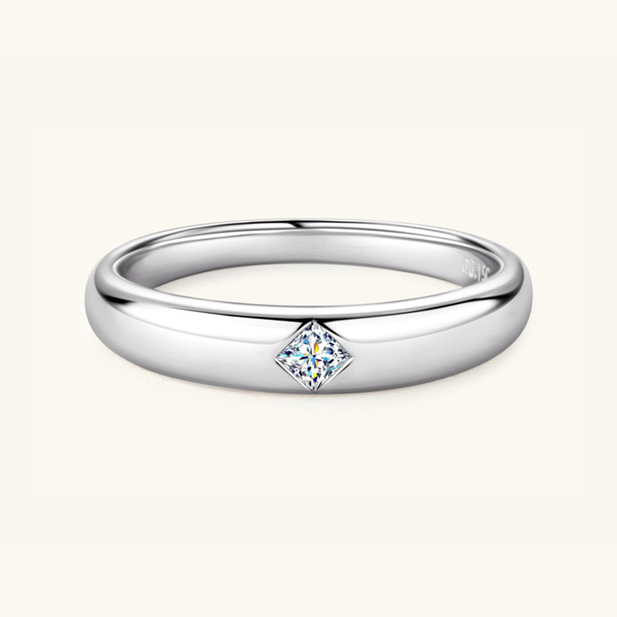 925 Sterling Silver Inlaid Moissanite Ring-Bijou Crush