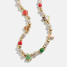 Rhinestone 14K Gold-Plated Beaded Necklace-Bijou Crush
