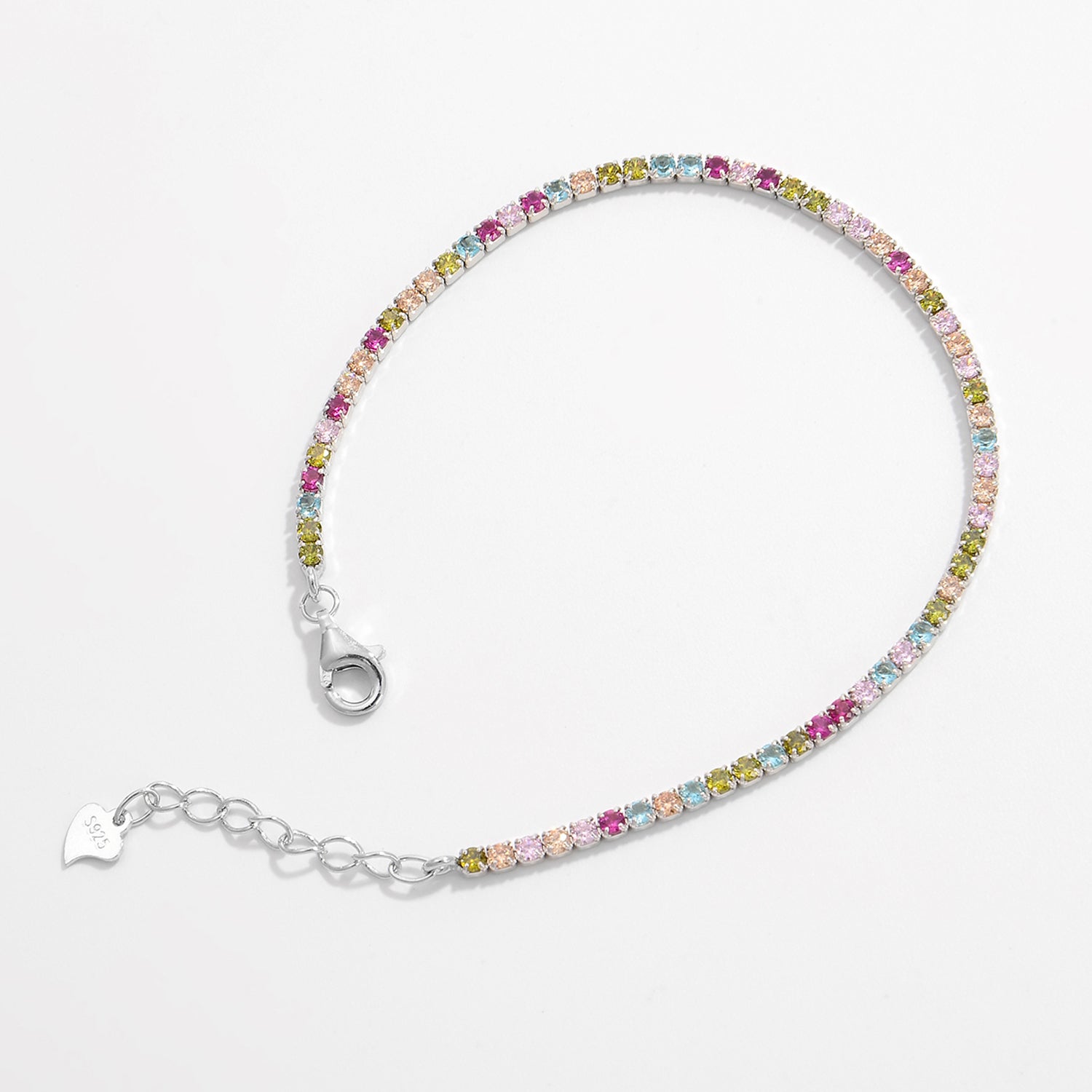 Inlaid Zircon 925 Sterling Silver Bracelet-Bijou Crush