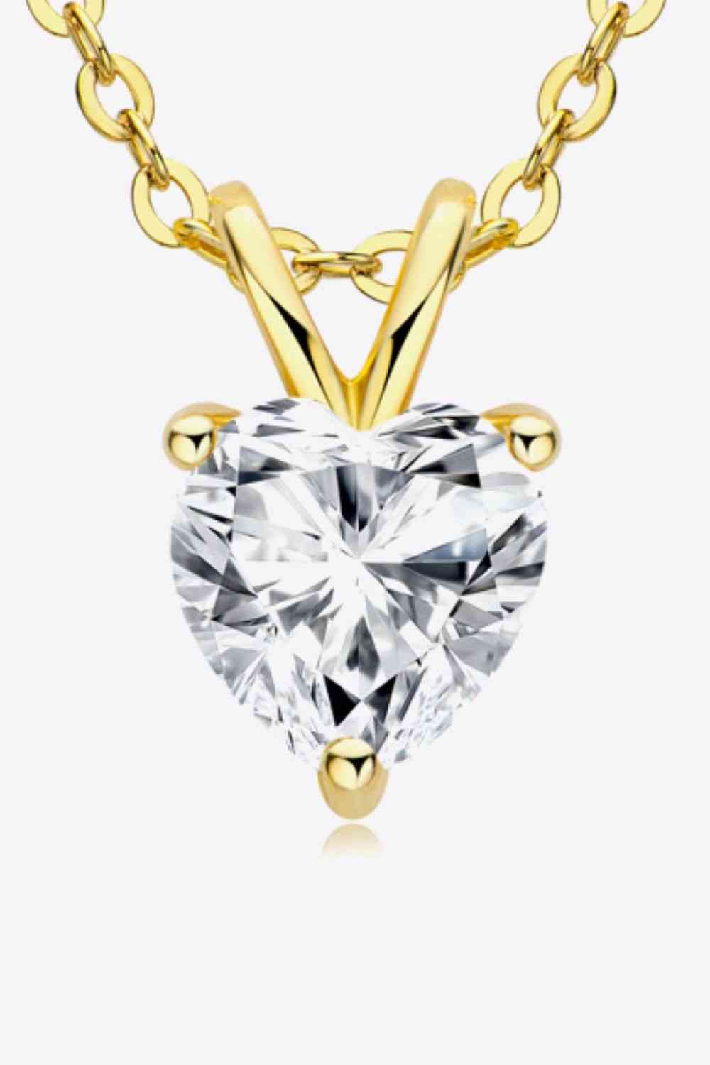 1 Carat Moissanite Heart-Shaped Pendant Necklace-Bijou Crush