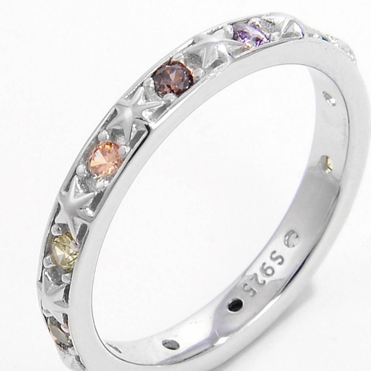 925 Sterling Silver Inlaid Zircon Ring-Bijou Crush